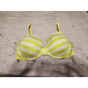 Victoria’s Secret Body by Victoria Lined Perfect Coverage Bra Green Gray Stripe
